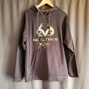 Realtree Xtra Men's Gray Fleece Neon Outdoor Hoodie Size Large NWT